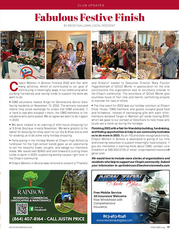 Chapin Women in the News